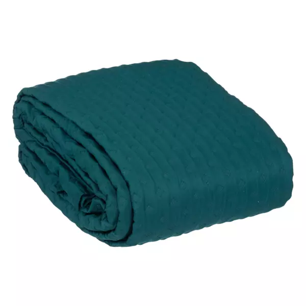Couvre-lit et taies d'oreiller (240 x 260 cm) Kalia Bleu canard