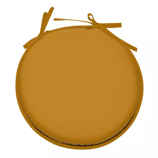Galette de chaise ronde (40 cm) Nelson Jaune curry