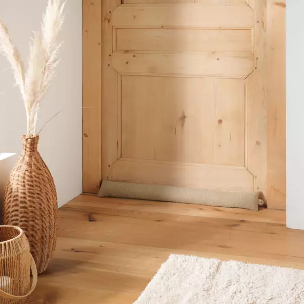 Coussin bas de porte bouclette (80 x 10 cm) Wooly Beige