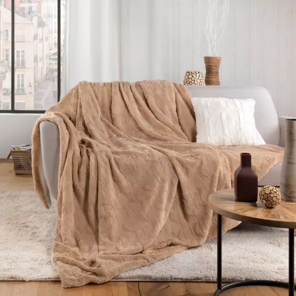 Kunstfelldecke (150 cm) Foxy Taupe