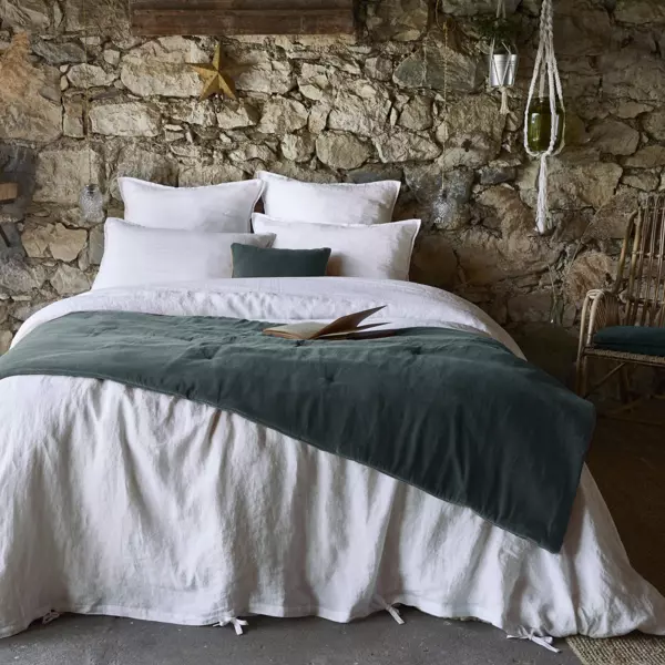 Bettlufer aus Baumwollsamt (90 x 200 cm) Csar Schiefergrau