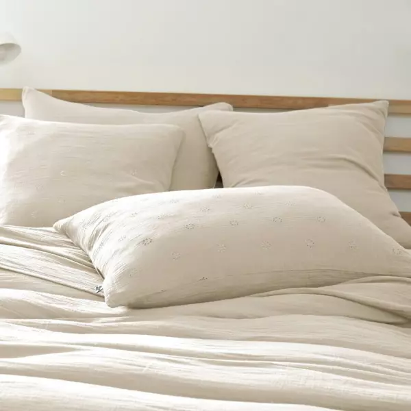 Federa rettangolare garza di cotone (70 cm) Gaa Boho Beige pampa