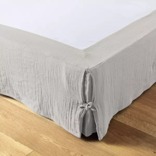 Boxspring hoes Katoengaas (160 x 200 cm) Gaïa Wolkengrijs