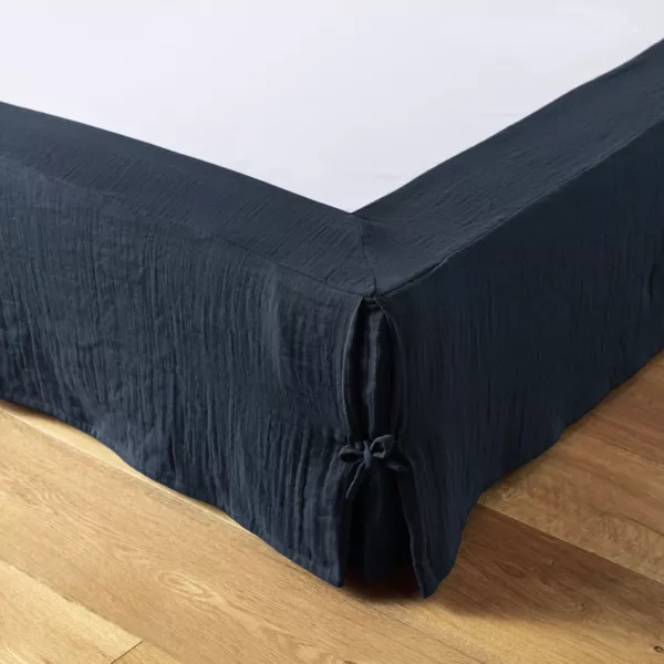 Boxspring hoes Katoengaas (140 x 190 cm) Gaïa Nachtblauw