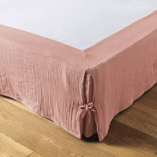 Boxspring hoes Katoengaas (90 x 190 cm) Gaïa Perzik roze