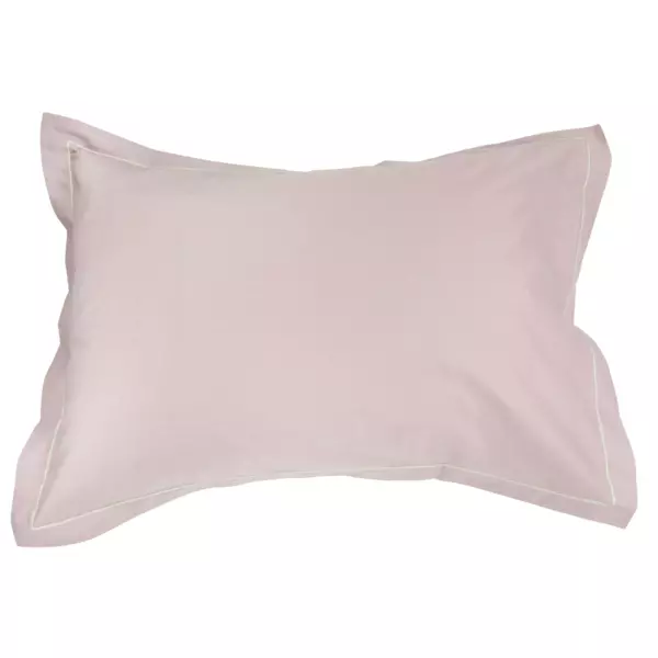 Funda para almohada  rectangular algodón Félicie Rosa claro listón