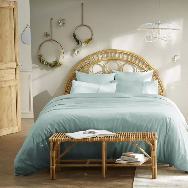 Dekbedovertrek met kant katoen (240 cm) Jeanne Licht blauw