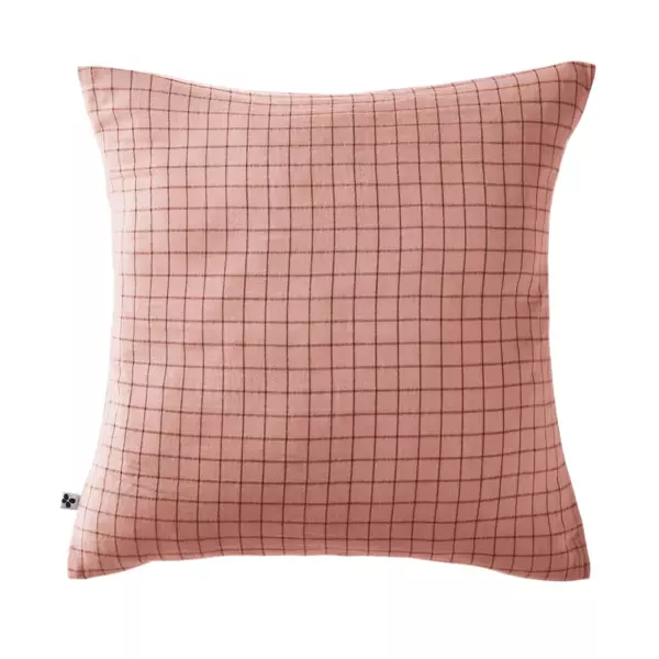 Taie d'oreiller carrée gaze de coton (60 x 60 cm) Gaïa Mix Rose pêche