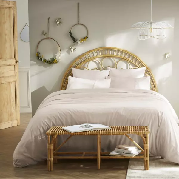 Funda Nórdica en encaje de algodón (240 cm) Jeanne Beige pampa