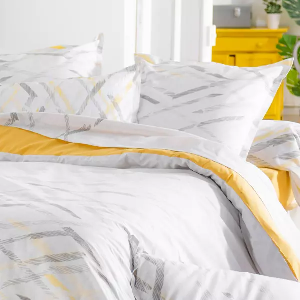 Funda para almohada cuadrada algodón Vermont Blanco