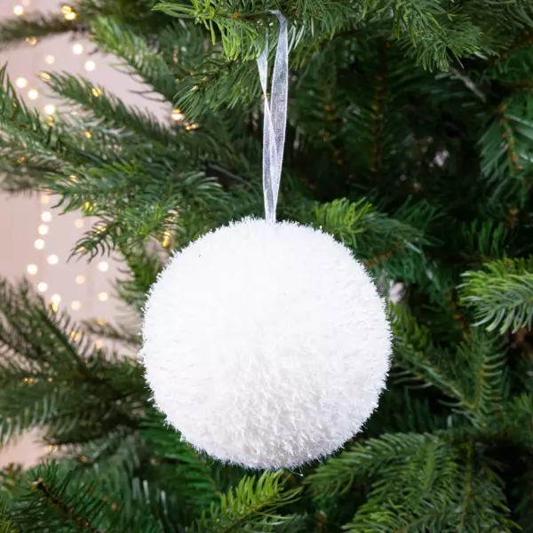 Lot de 12 boules de Noël (D80 mm) Organa Blanc