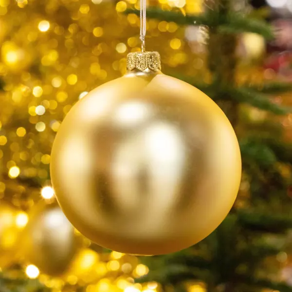 Lote de 4 bolas de Navidad en vidrio (D100 mm) Artico mate Oro