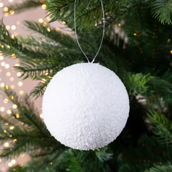 Lot De 6 Boules De Noël En Mousse Et Fil De Soie – Diamètre 6 Ou 8 Cm – Avec Crochets – Multicolores