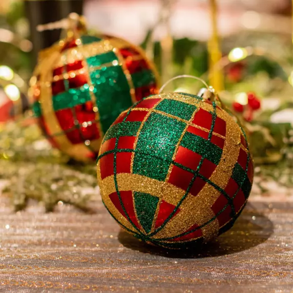 Confezione di 12 palline di Natale (D80 mm) kity Rosso