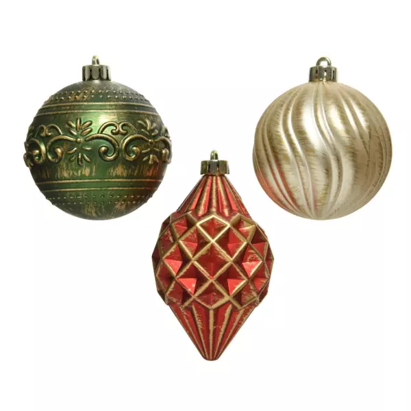 Lote de 9 bolas de Navidad (D80 mm) Memories Multicolor