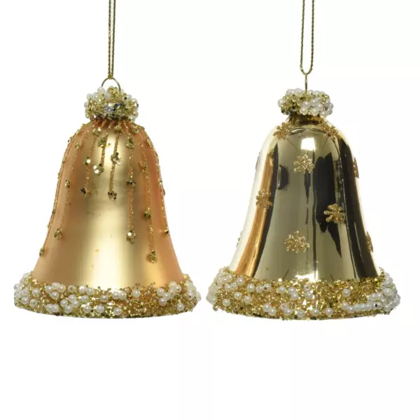 Lote de 2 campanillas en cristal Kristina Oro