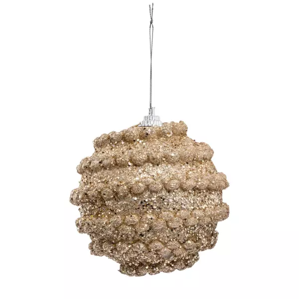 Lote de 4 bolas de Navidad (D80 mm) Malla Oro