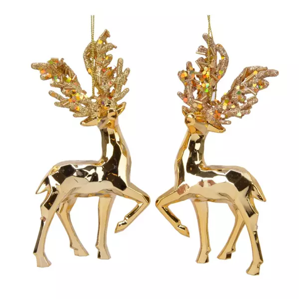 Set van 2 rendieren Apollo om op te hangen Goud