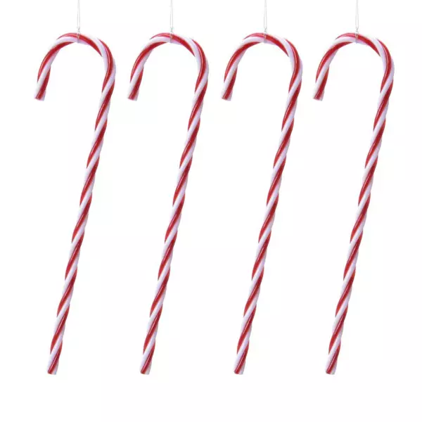 Set van 4 candy canes  Jiody  om op te hangen Rood