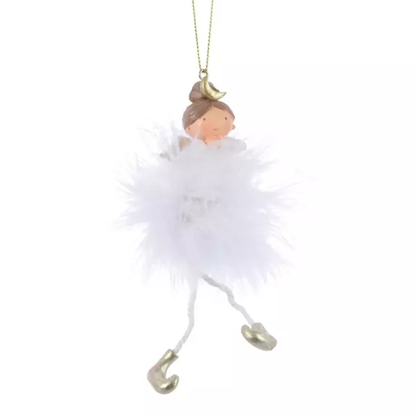 Angelo da appendere (H14 cm) Ballerina Bianca