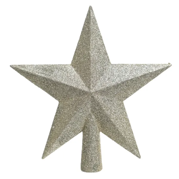 Puntale A Stella Per Albero Di Natale - Colore Oro Pallido, Leggero, Facile Da Fissare, Decorazione Festiva