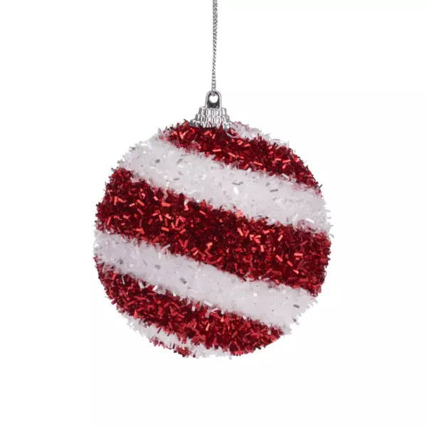 Lot de 3 boules de Noël (D80 mm) Nébuleuse Rouge