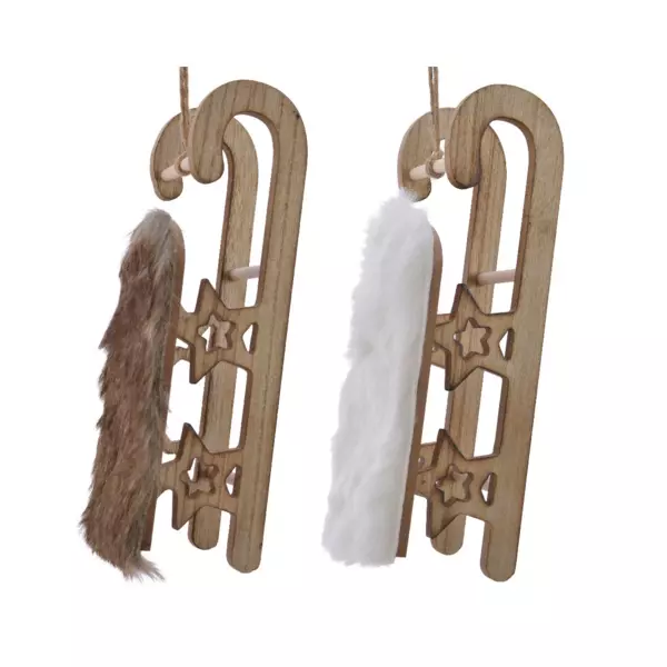 Set di 2 slitte da appendere (12 cm) Naturale