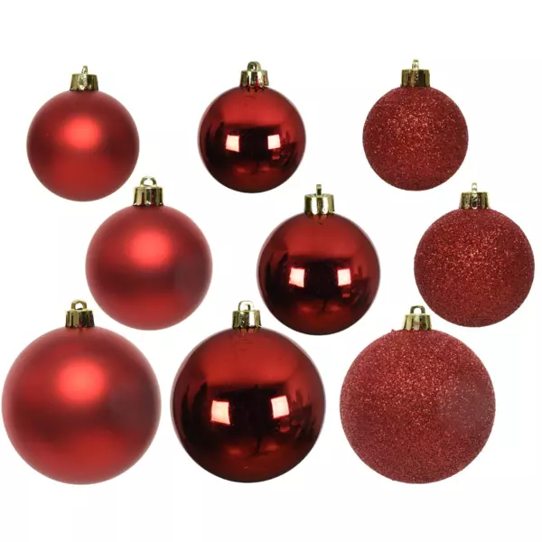 Lot de 26 boules de Nol  Lara Rouge