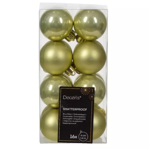 Lot de 16 boules de Noël (D40 mm) Alpine Pistache
