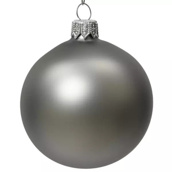 Lote de 4 bolas de Navidad en vidrio (D100 mm) Arctique mate Gris mármol