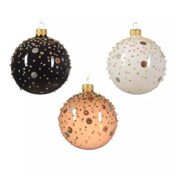 Set van 3 glazen kerstballen (D80 mm) Filament Goud - Kerstballen en