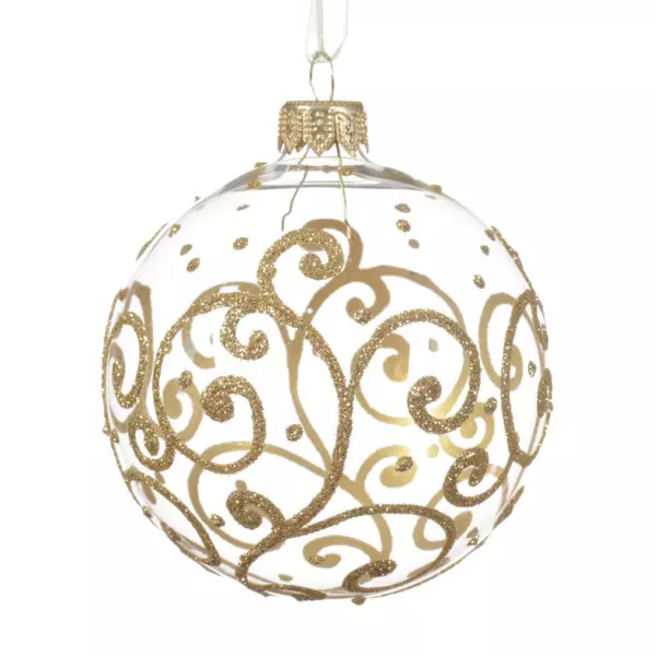 Lot de 6 boules de Noël (D80 mm) en verre Stacy