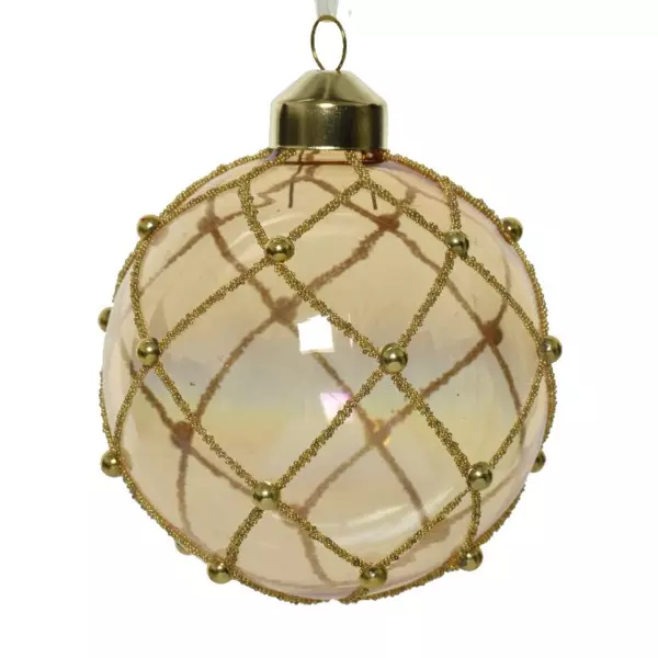 3er Set Weihnachtskugeln (D80 mm) aus Glas Clali Perlwei