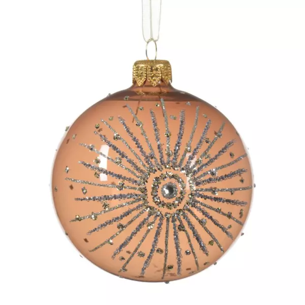 Lote de 6 bolas de Navidad (D80 mm) en vidrio Sillis Café jengibre