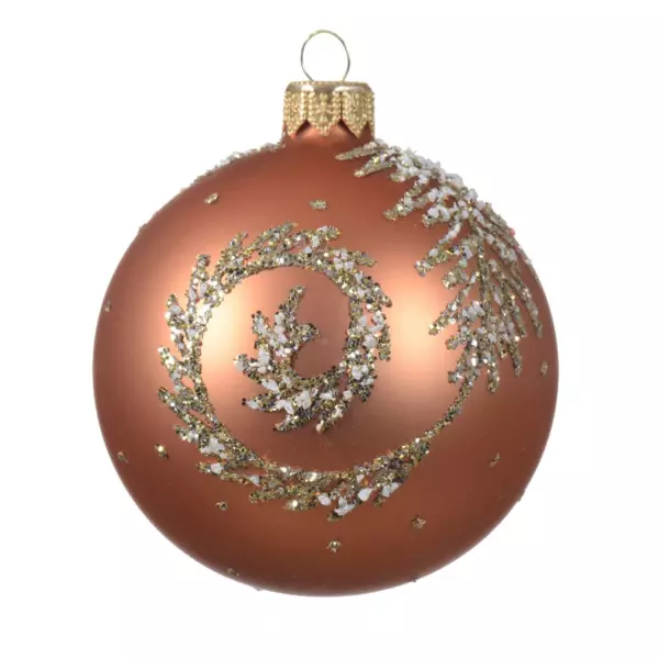 Set van 6 glazen kerstballen (D80 mm) Esprit Koperrood