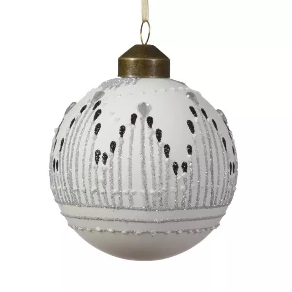 Lote de 3 bolas de Navidad (D80 mm) en verre Jac Blanco