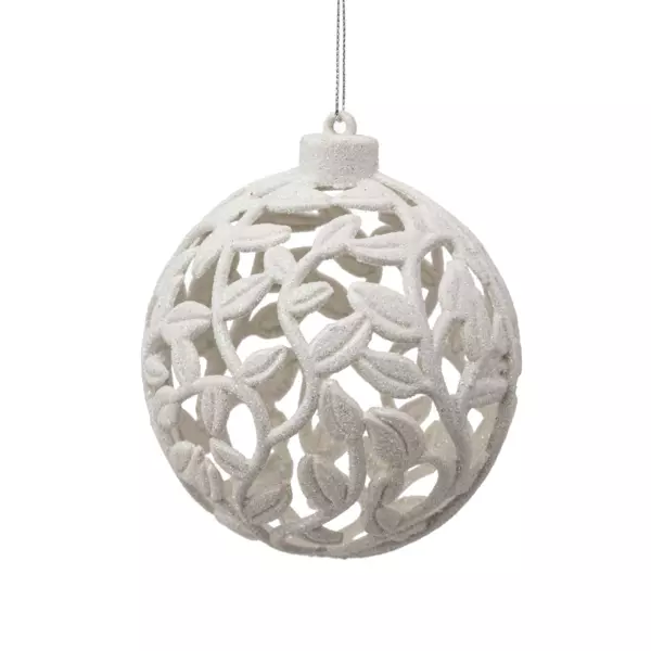 Bola de Navidad (D100 mm) Feuillage découpé Blanco