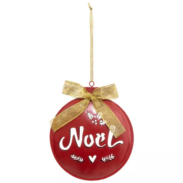 Suspension de fête (H12 cm) Rond Noël Rouge