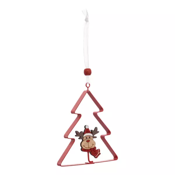 Árbol de Navidad y sus renos Rojo