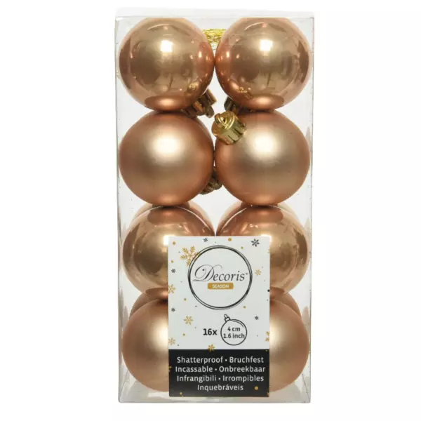 Lot de 16 boules de Noël (D40 mm) Alpine Caramel