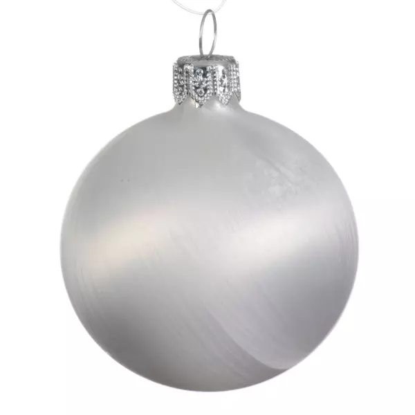 Set van 6 kerstballen (D80 mm) Arctique mat IJswit