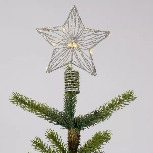 Cimier de sapin lumineux Gaya Argent