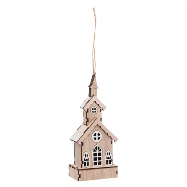 Chiesa di Natale in legno Naturale