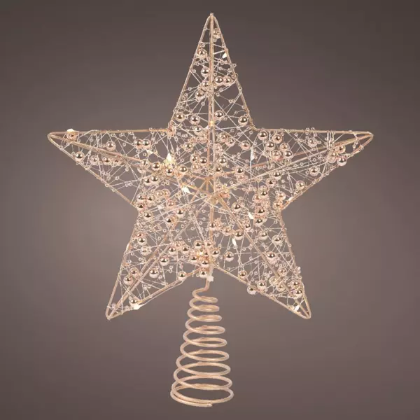 Lysende juletrstop Angie Guld og varm hvid