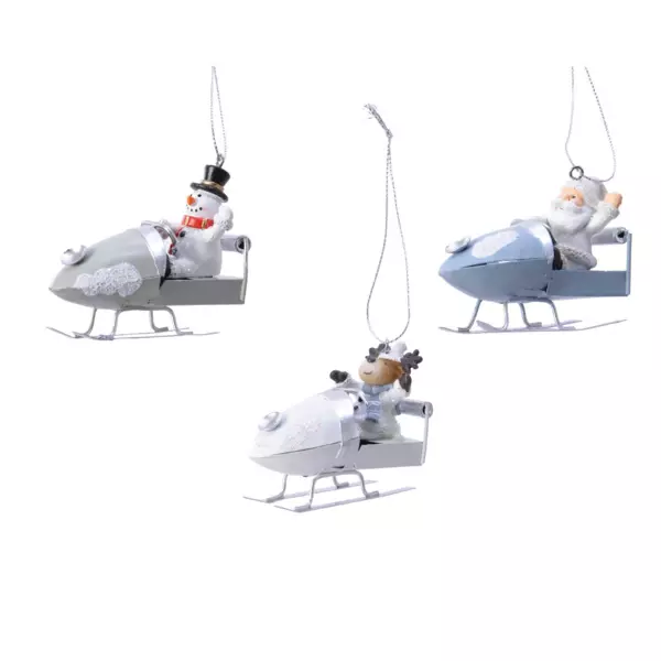 Lot de 3 hélico à suspendre (H7 cm) Personnages Multicolore