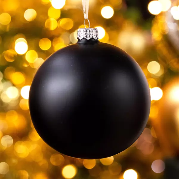 Lote de 4 bolas de Navidad en vidrio (D100 mm) Artico mate Negro