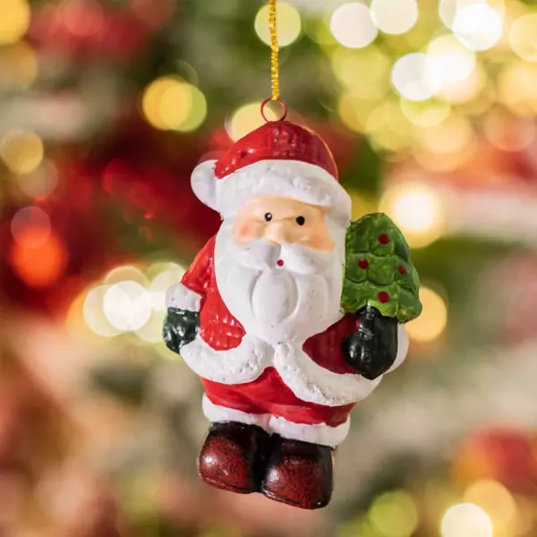 Père Noël à suspendre (H7 cm) Titouan Rouge