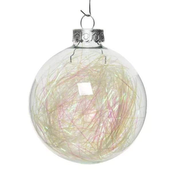 Lote de 4 bolas de Navidad en vidrio (D70 mm) Filamento Transparente