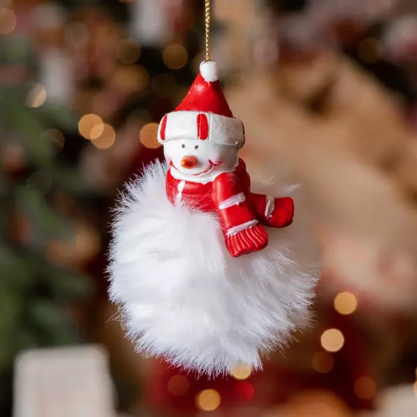 Bonhomme de neige à suspendre (H8 cm) Doudou Blanc