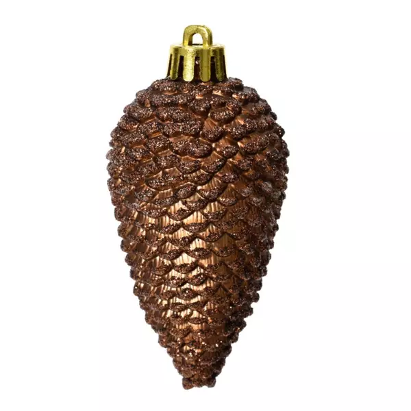 St med 6 ophngte kogler (H8 cm) Alpine Kaffebrun